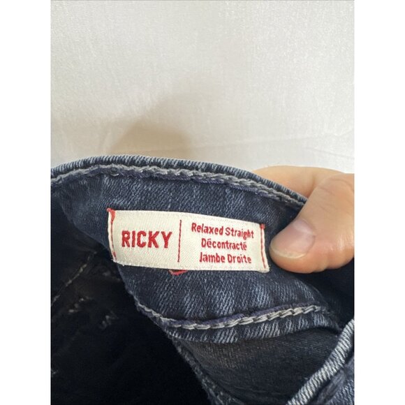 True Religion Ricky Flap Super T Jeans Men’s 36x32 Relaxed Straight Blue - Picture 8 of 10